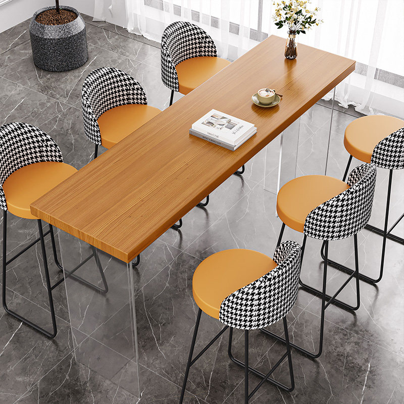 Tables - İskandinav Akrilik Yüzer Masif Ahşap Bar