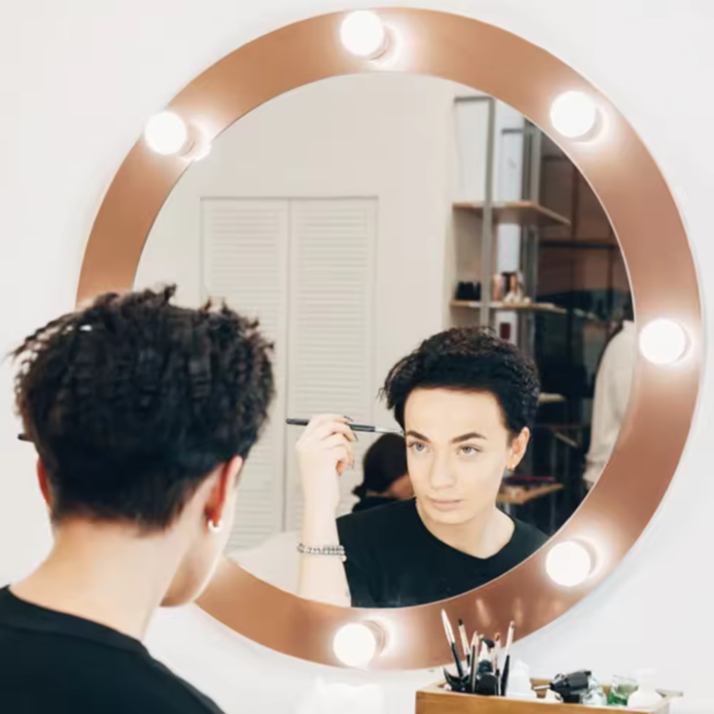 Dressing Table Vanity With Lighted Mirror - USB LED Hollywood Makyaj Lambası Çıkarılabilir