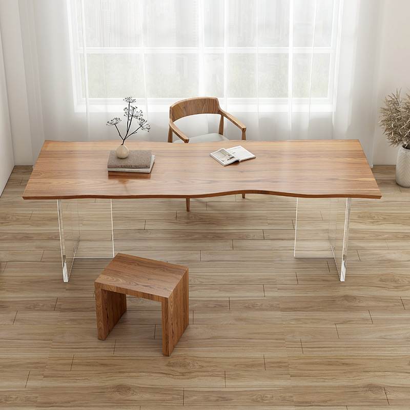 Tables - İskandinav Lüks Akrilik Masif Ahşap Masa