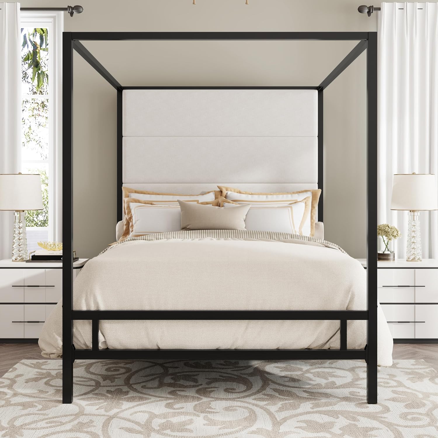 Canopy Bed Frame Metal Queen - Kraliçe Boy Yatak Çerçevesi Metal 4