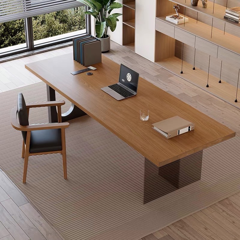 Office Furniture - İtalyan Akrilik Yüzer Ahşap Ofis Masası