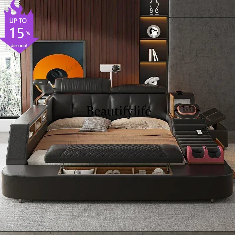 King Size Bed Frame With Storage Drawers - A182 Siyah King Boy Çift Kişilik