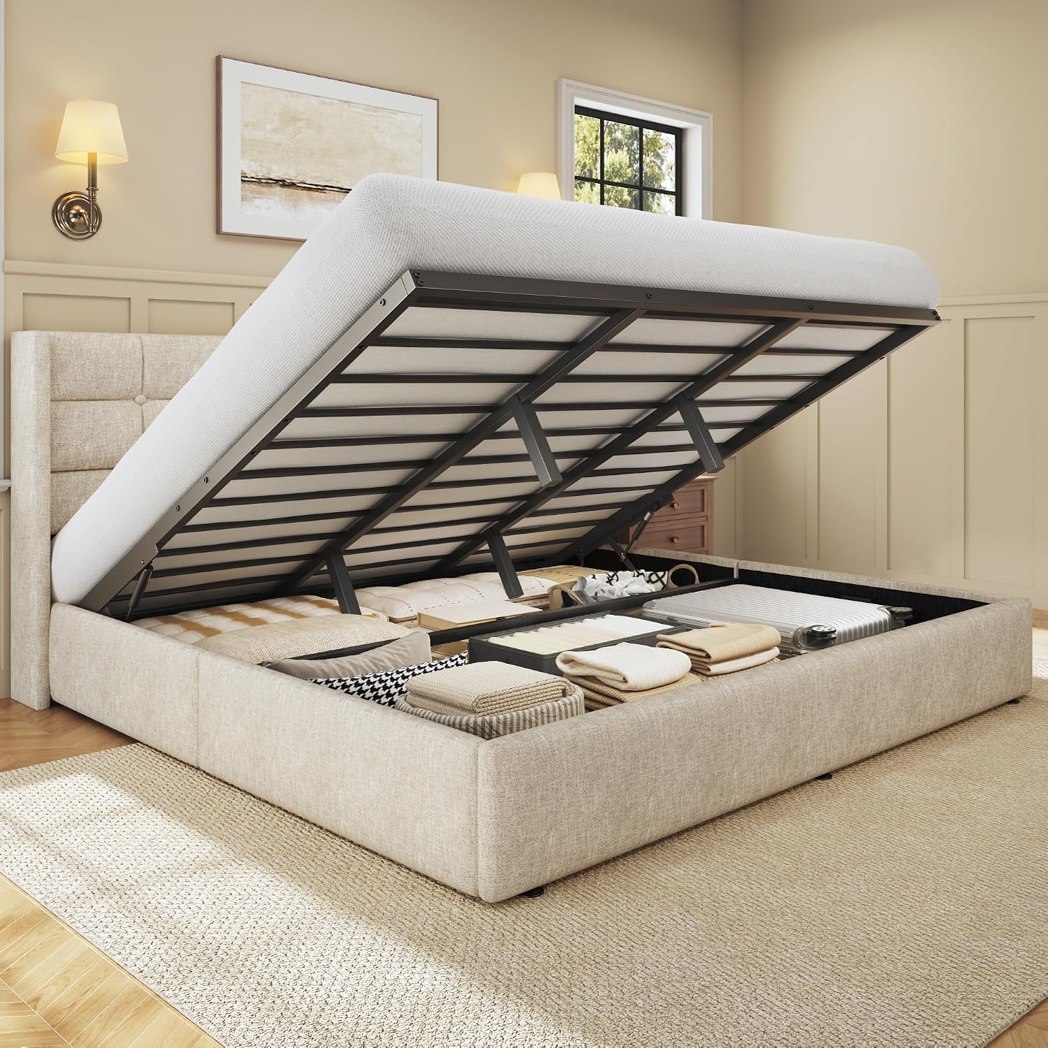 Gas Lift Storage Bed Hydraulic - King Size Yatak Altı Depolama Alanlı