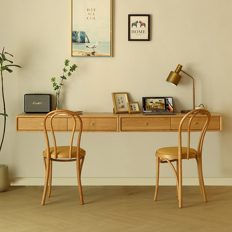 Bedroom Furniture - İskandinav Tasarımcı Yüzer Masa Masif Ahşap