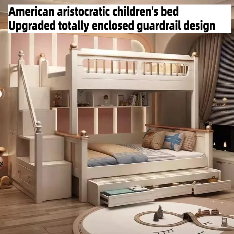 King Size Bed Frame With Storage Drawers - 135x190cm Ahşap Yataklı Çocuk Ranzası Kraliçe