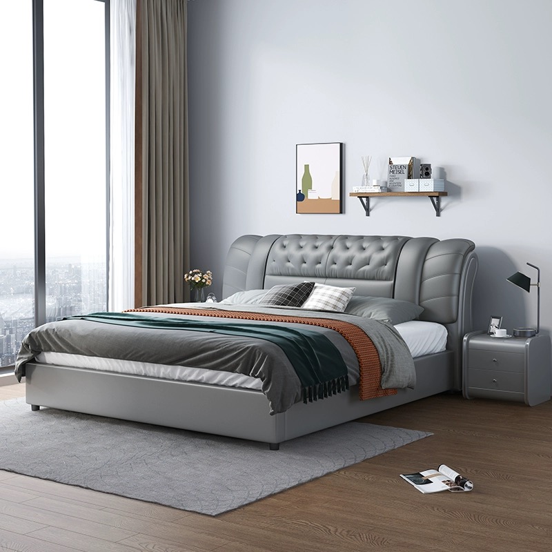 King Size Bed Frame With Storage Drawers - Set Mobilya Yatak Odası Deri Yatak