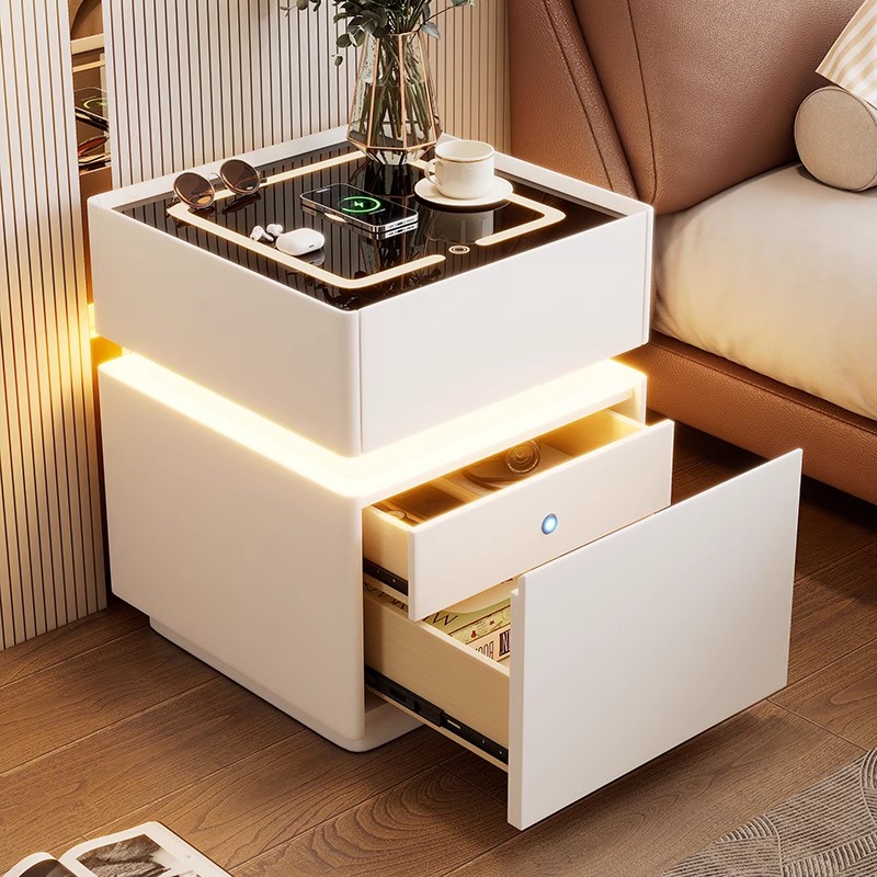 Akıllı Komodin, Sensörlü Işık, - Solid Wood Nightstand 2 Drawers incelemesi ve fiyatı