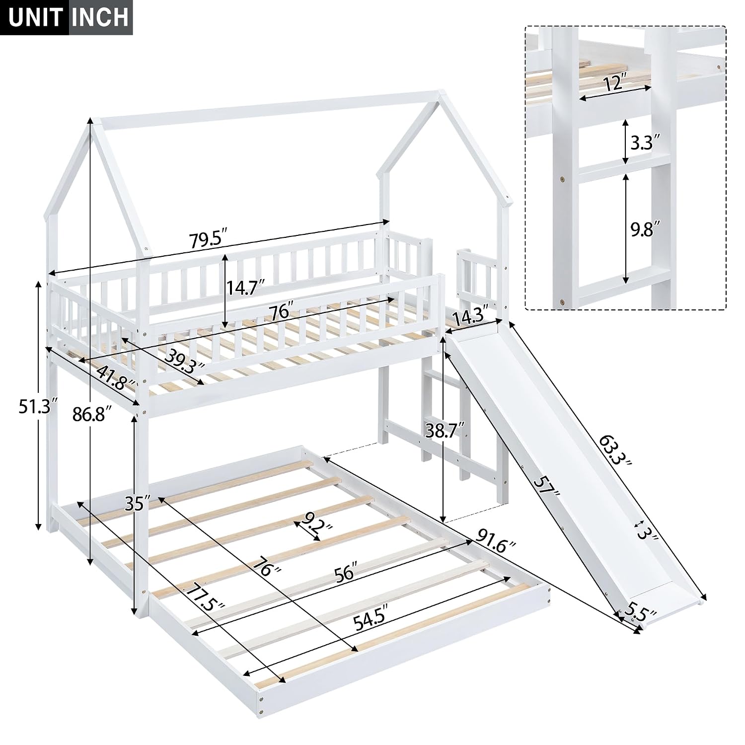 Merdivenli ve Kaydıraklı Ev Ti - Bunk Bed With Stairs And Slide incelemesi ve fiyatı