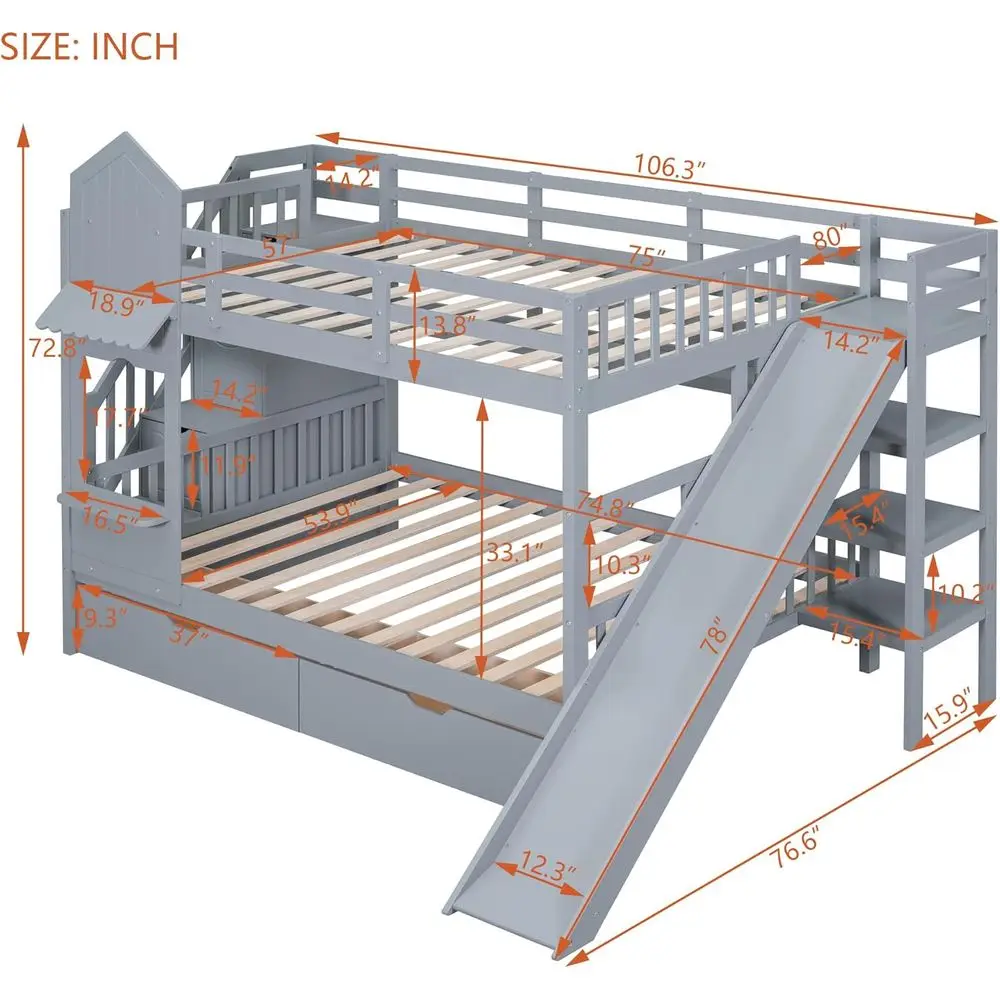 Merdivenli, Kaydıraklı, Çekmec - Bunk Bed With Stairs And Slide incelemesi ve fiyatı