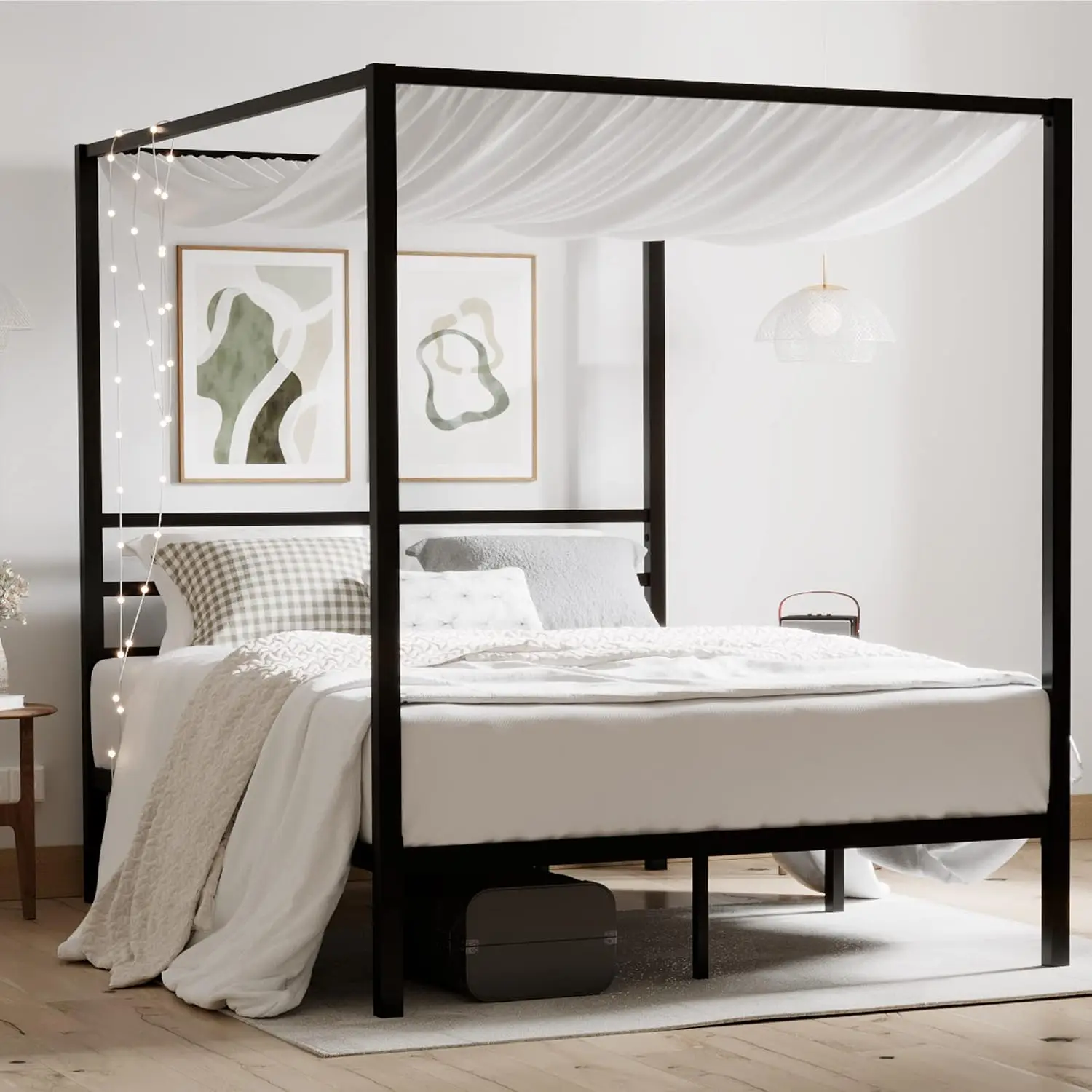 Kraliçe Boy Metal Çerçeveli Ka - Canopy Bed Frame Metal Queen incelemesi ve fiyatı