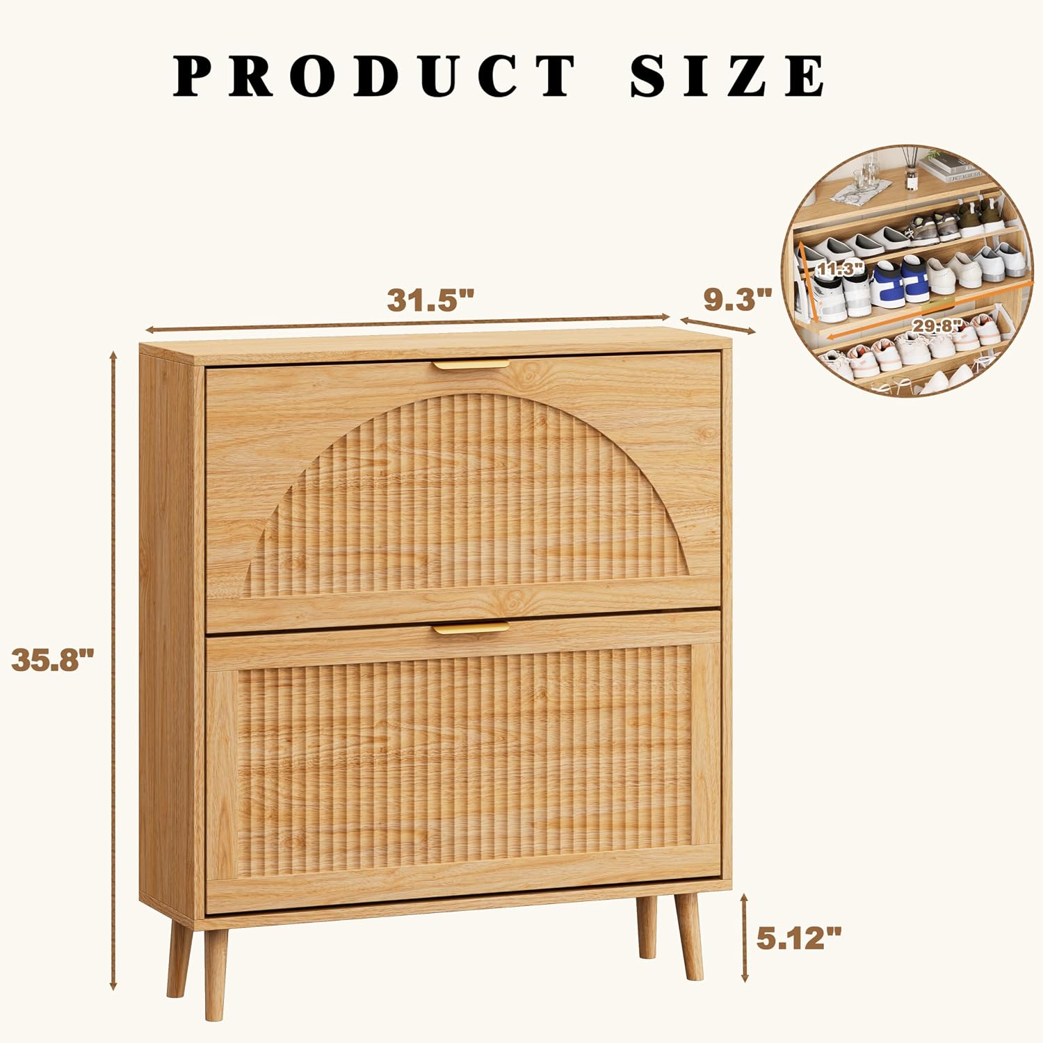 Ahşap Ayakkabı Dolabı, 2 Çekme - Shoe Rack Cabinet Narrow Entryway incelemesi ve fiyatı