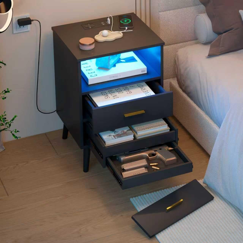 Çekmeceli Komodin, Şarjlı Başu - Solid Wood Nightstand 2 Drawers incelemesi ve fiyatı