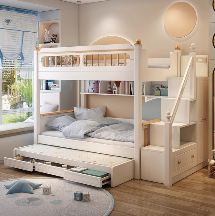 Çocuk Odası Mobilyası Ahşap Ço - Bunk Bed With Stairs And Slide incelemesi ve fiyatı
