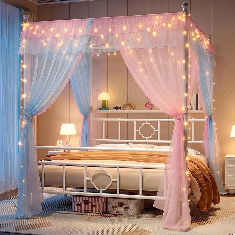 Depolama Alanlı Beyaz Metal Ka - Canopy Bed Frame Metal Queen incelemesi ve fiyatı