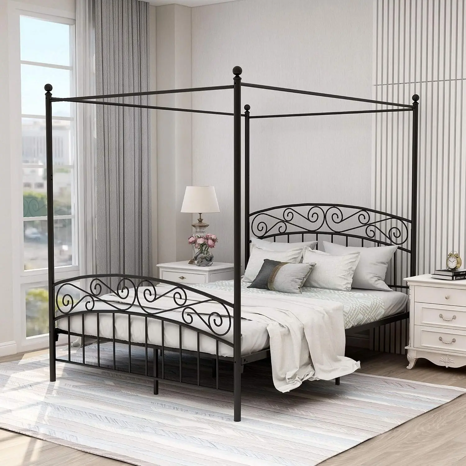 Kraliçe Boy Dört Direkli Metal - Canopy Bed Frame Metal Queen incelemesi ve fiyatı
