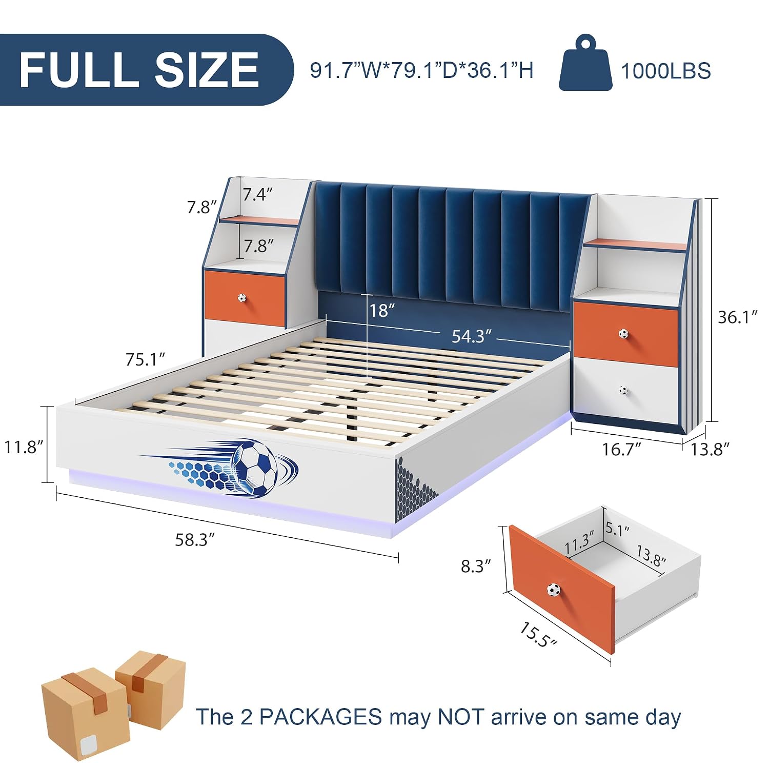 Tam Boy Yüzer Yatak, Kadife Ba - Floating Nightstand With Led Light incelemesi ve fiyatı