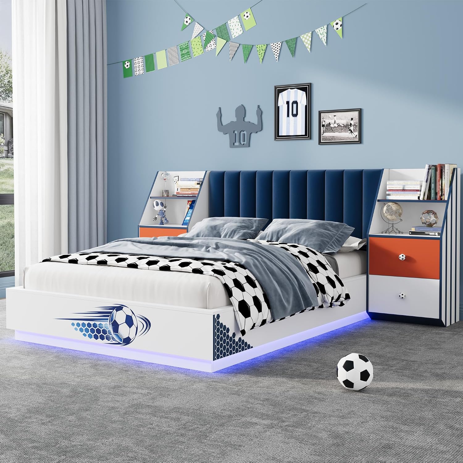 Tam Boy Yüzer Yatak, Kadife Ba - Floating Nightstand With Led Light incelemesi ve fiyatı