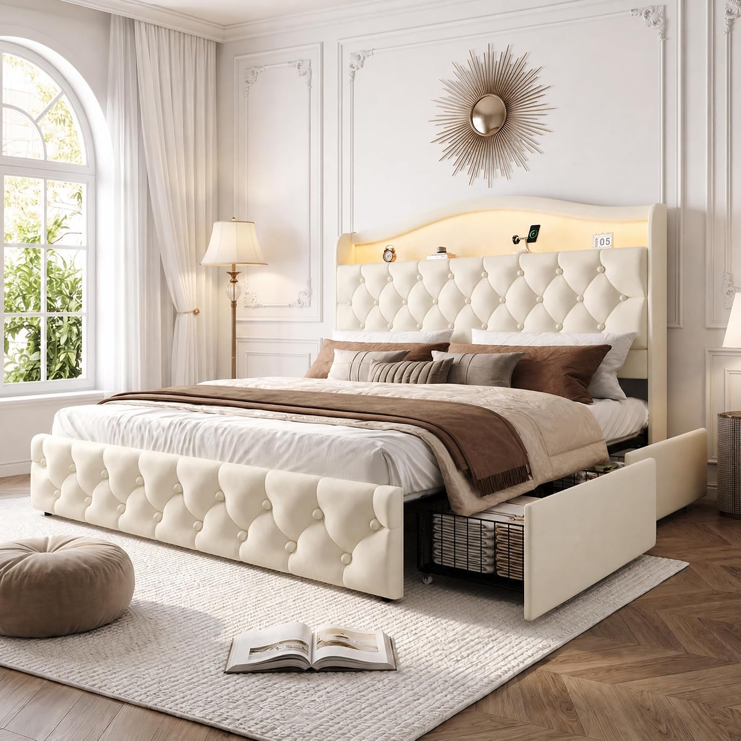 King Size Platform Yatak Çerçe - King Size Bed Frame With Storage Drawers incelemesi ve fiyatı