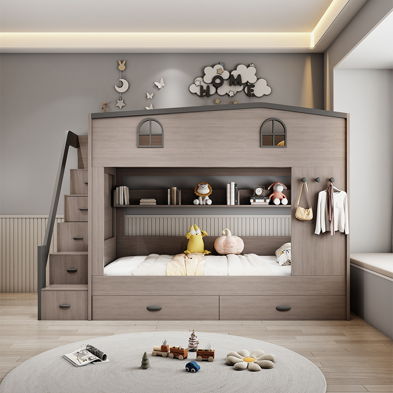 İskandinav Çift Katlı Çocuk Ya - Bunk Bed With Stairs And Slide incelemesi ve fiyatı