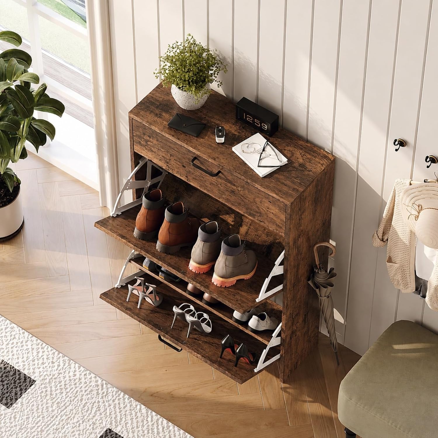 # 2 Çekmeceli ve 1 Açılır Kapa - Shoe Rack Cabinet Narrow Entryway incelemesi ve fiyatı