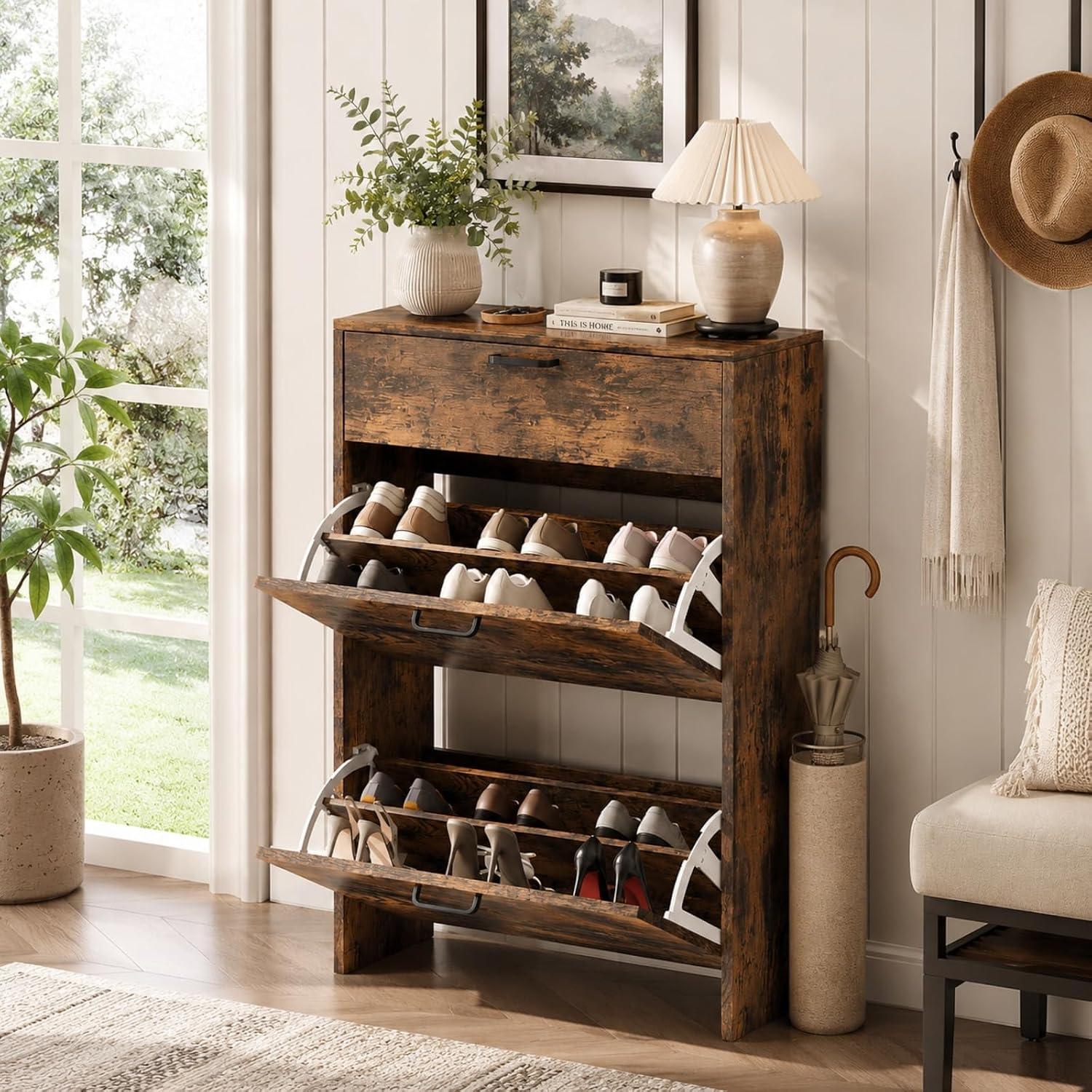 # 2 Çekmeceli ve 1 Açılır Kapa - Shoe Rack Cabinet Narrow Entryway incelemesi ve fiyatı