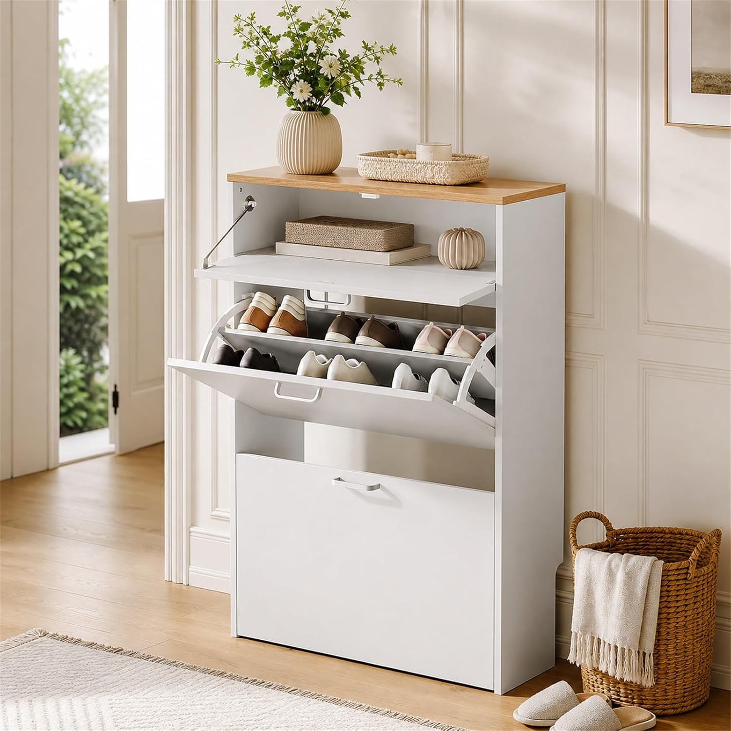 # 2 Çekmeceli ve 1 Açılır Kapa - Shoe Rack Cabinet Narrow Entryway incelemesi ve fiyatı