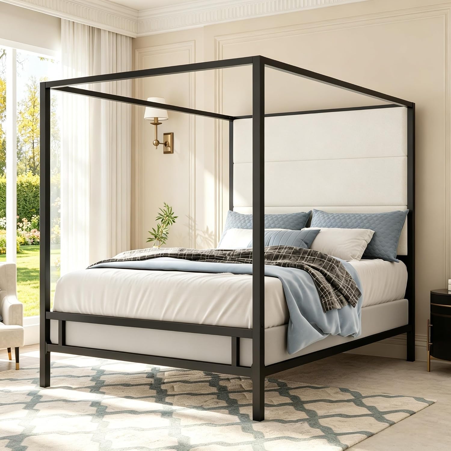 Kraliçe Boyu Gölgelikli Yatak, - Canopy Bed Frame Metal Queen incelemesi ve fiyatı
