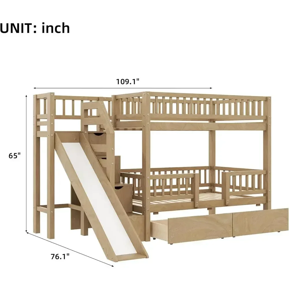 Çift Katlı Ahşap Ranza, Kaydır - Bunk Bed With Stairs And Slide incelemesi ve fiyatı