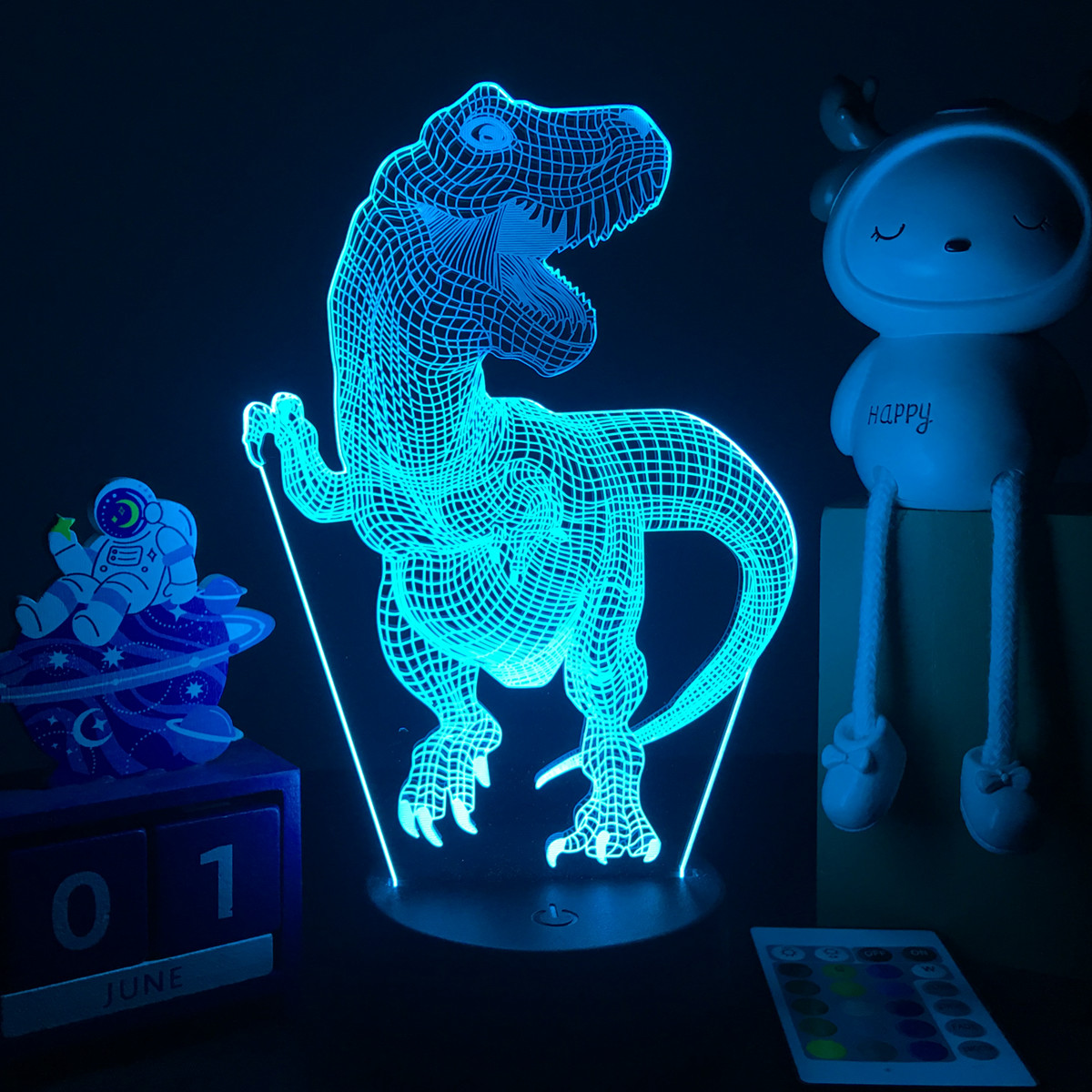 Çocuklar için 3D LED dinozor g - Floating Nightstand With Led Light incelemesi ve fiyatı