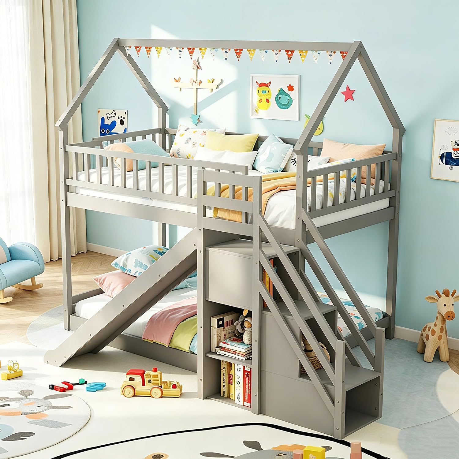 Çocuklar ve Gençler İçin Kaydı - Bunk Bed With Stairs And Slide incelemesi ve fiyatı
