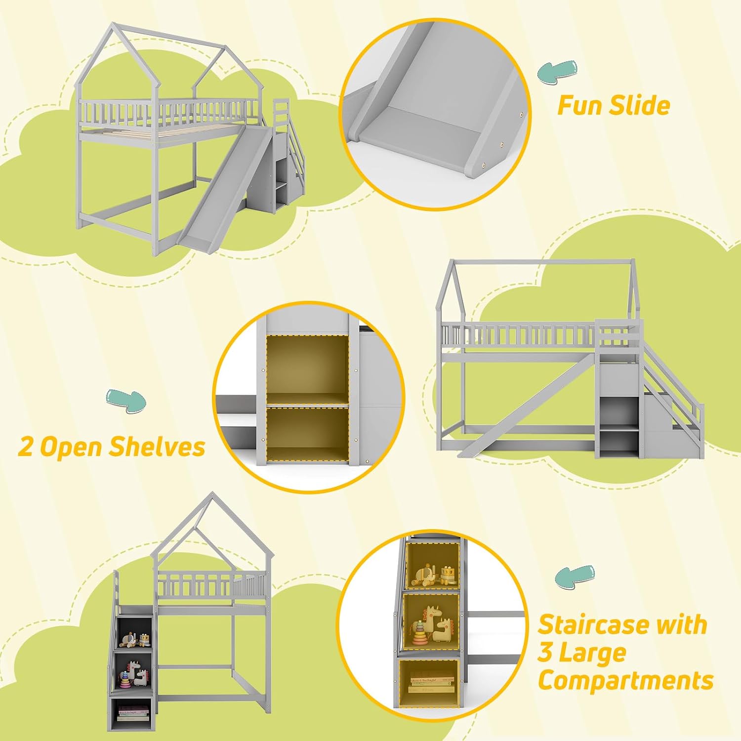 Çocuklar ve Gençler İçin Kaydı - Bunk Bed With Stairs And Slide incelemesi ve fiyatı