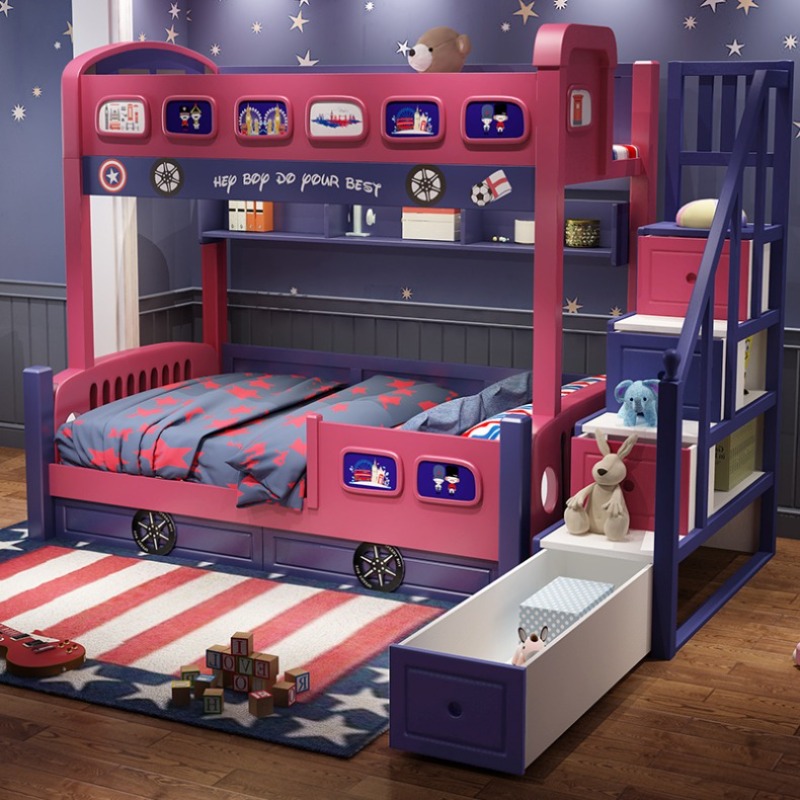 Modern Tarz Kız Çocuk Yatak Çe - Bunk Bed With Stairs And Slide incelemesi ve fiyatı