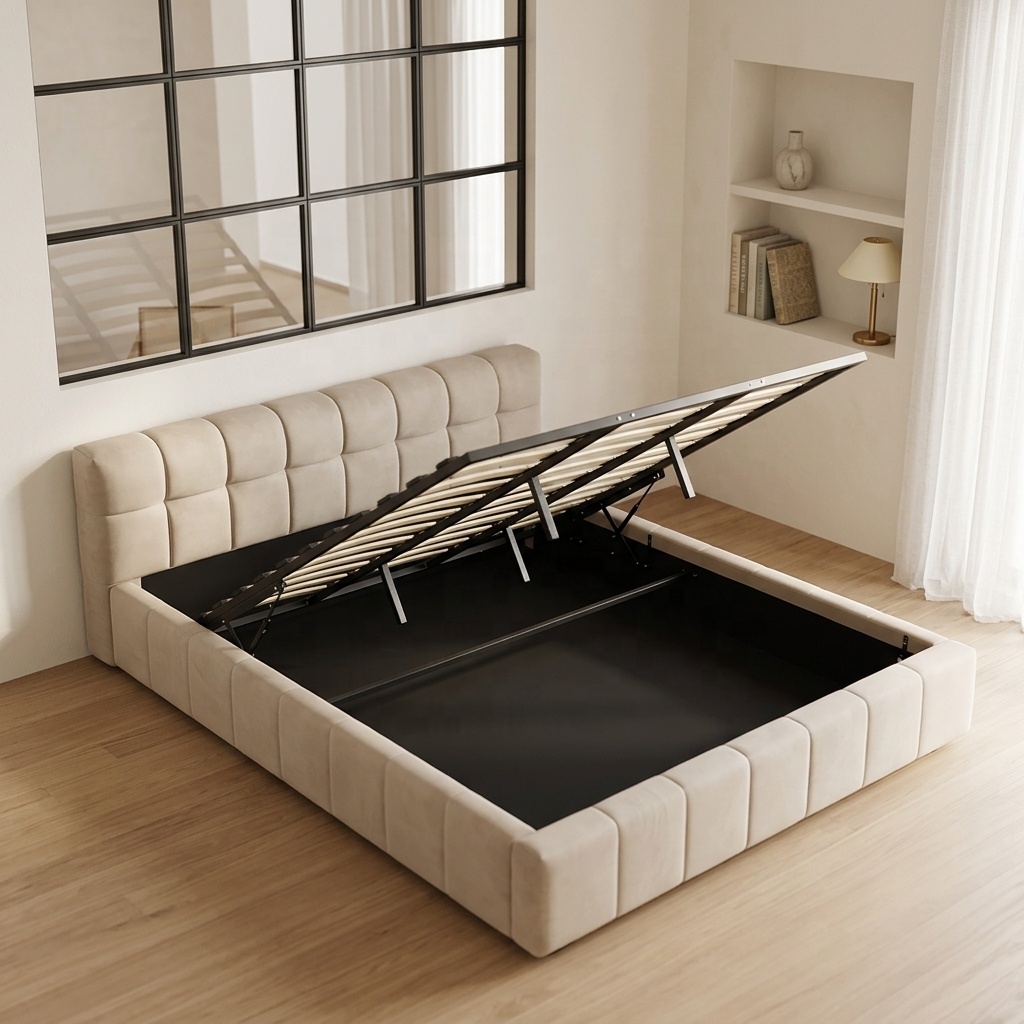Modern Kapitone Yumuşak Yatak, - Gas Lift Storage Bed Hydraulic incelemesi ve fiyatı